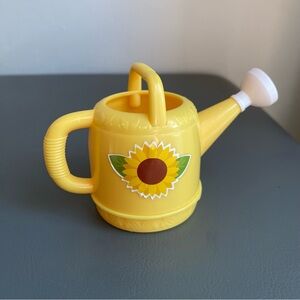 Yellow Sunflower Watering Can Plastic Garden Tool Doll House Accessory 1:3 Scale
